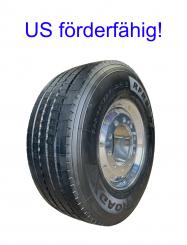 LKW Komplettrad 385/65R22.5 RoadX RFR2 164K (158L) 24PR, M+S, 3PMSF, Lenkachse auf Alufelge Trailer Top 11.75x22.5 10/335/281 ET120, MZ, 5.000kg, BL32 ALV, BRIGHT PRO, ohne Konus, ohne RDK Sensor 